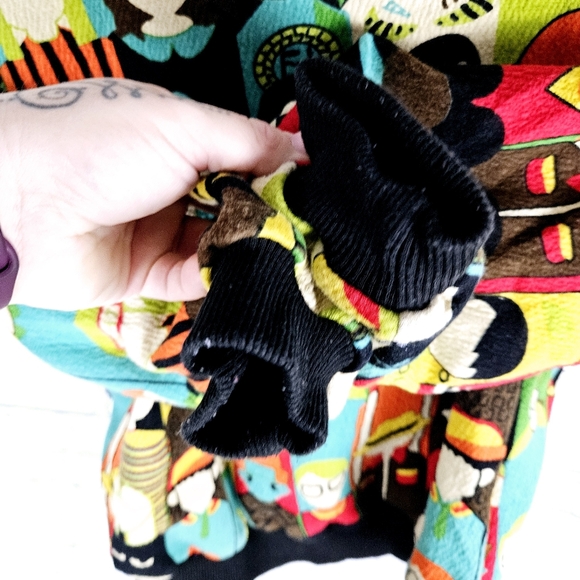 Mosaic portrait print crewneck pullover long sleeve fleece lined sweatshirt - Picture 4 of 7